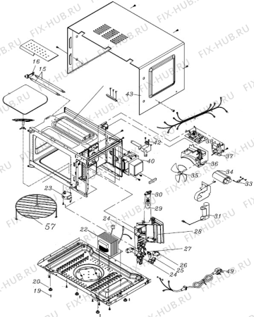 Схема №1 BM5350X (437963, WD1000BI) с изображением Моторчик вентилятора для микроволновой печи Gorenje 278840