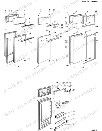 Схема №1 SDP330SINGER (F011549) с изображением Дверца для холодильной камеры Indesit C00601843