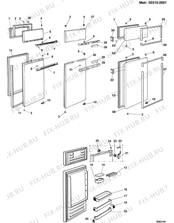 Взрыв-схема холодильника Whirlpool FDP300QSINGER (F016388) - Схема узла