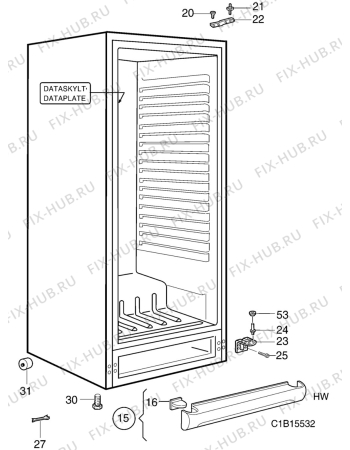 Взрыв-схема холодильника Zanussi ZR714W - Схема узла C10 Cabinet
