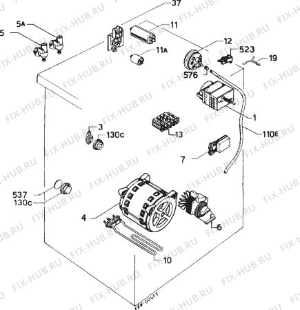Взрыв-схема стиральной машины Tricity Bendix AUTOW800 - Схема узла Electrical equipment 268
