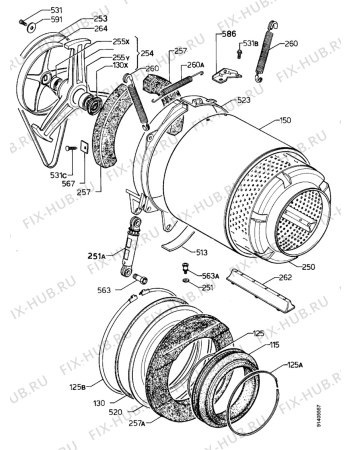 Взрыв-схема стиральной машины Zanussi FLS872V - Схема узла Functional parts 267