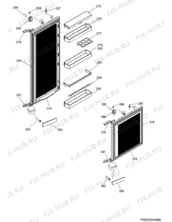 Взрыв-схема холодильника Electrolux IK255TR11R - Схема узла Door