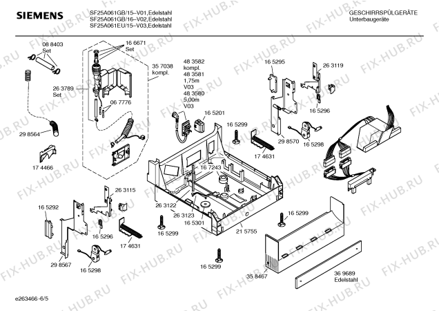 Взрыв-схема посудомоечной машины Siemens SF25A061EU - Схема узла 05