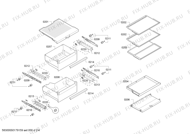 Схема №4 KI8516F30 с изображением Инструкция по эксплуатации для холодильника Bosch 18002724