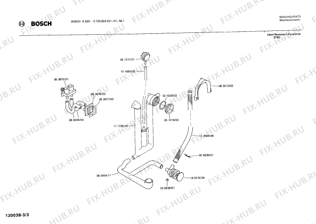 Схема №3 WA4800 с изображением Нагревательный элемент для стиралки Bosch 00081615