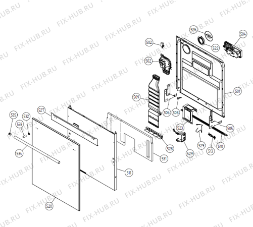 Взрыв-схема посудомоечной машины Gorenje MSE 860 FBKS UK   -SS FH (900001246, DW20.3) - Схема узла 05