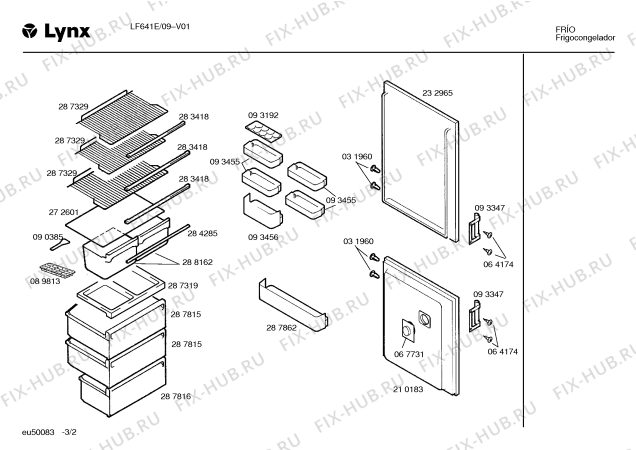 Схема №2 LF640 с изображением Поднос для холодильной камеры Bosch 00093455