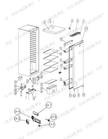 Схема №1 RZAAV22K11 с изображением Вентилятор для холодильной камеры Whirlpool 482000097586