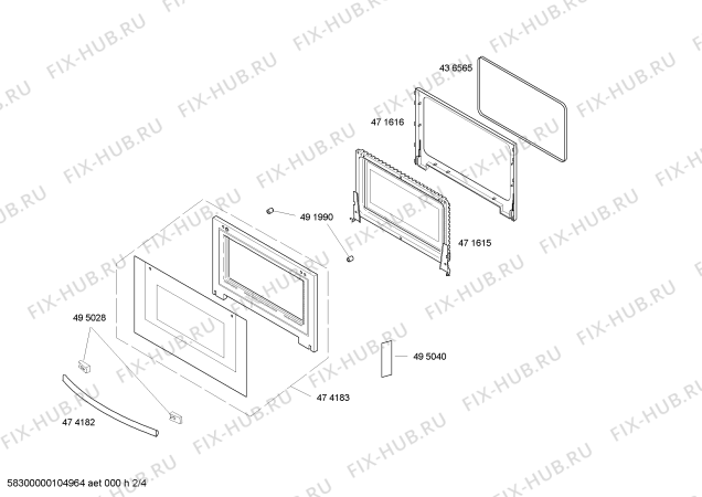Схема №4 H5972A0 с изображением Инструкция по эксплуатации для духового шкафа Bosch 00592728