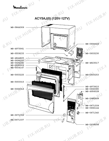 Взрыв-схема микроволновой печи Moulinex ACY5AJ(0) - Схема узла KP002043.2P3