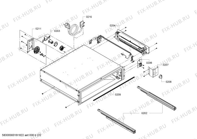 Взрыв-схема плиты (духовки) Bosch HSC140P51P - Схема узла 02