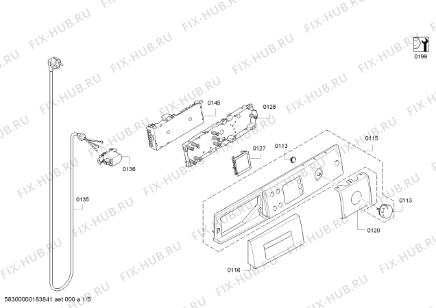 Схема №5 WAS284ECH Logixx 7 VarioPerfect с изображением Краткая инструкция для стиральной машины Bosch 18009343