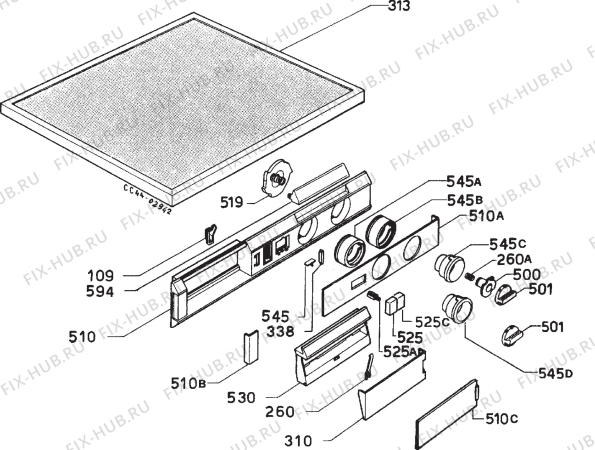 Взрыв-схема стиральной машины Zanussi ZWD1050TURBO - Схема узла Command panel 037