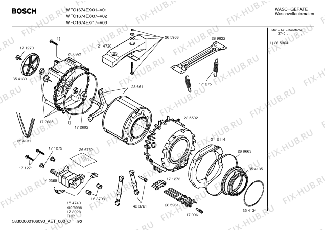 Схема №5 WFO1674EX Maxx WFO 1674 с изображением Инструкция по эксплуатации для стиральной машины Bosch 00593980