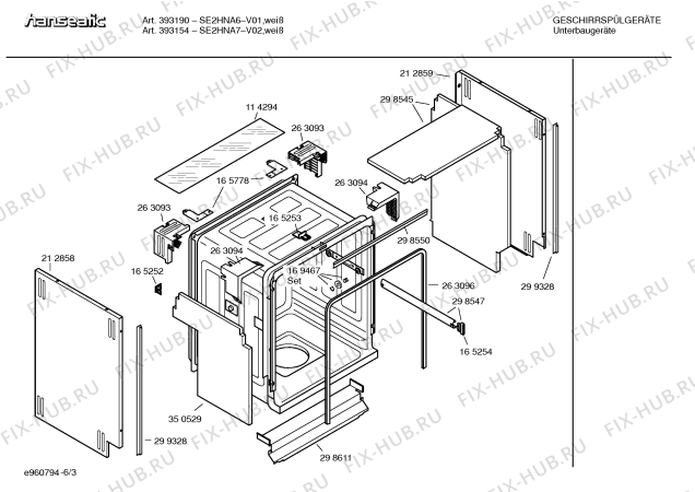Взрыв-схема посудомоечной машины Hanseatic SE2HNA6 393190 - Схема узла 03