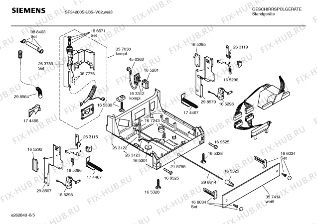 Схема №6 SF34200SK с изображением Инструкция по эксплуатации для посудомойки Siemens 00529385