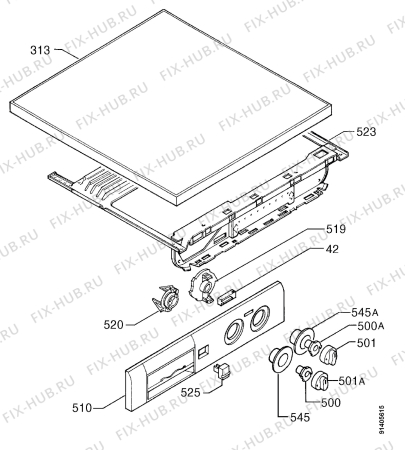 Взрыв-схема стиральной машины Zanussi FLS522CN - Схема узла Command panel 037