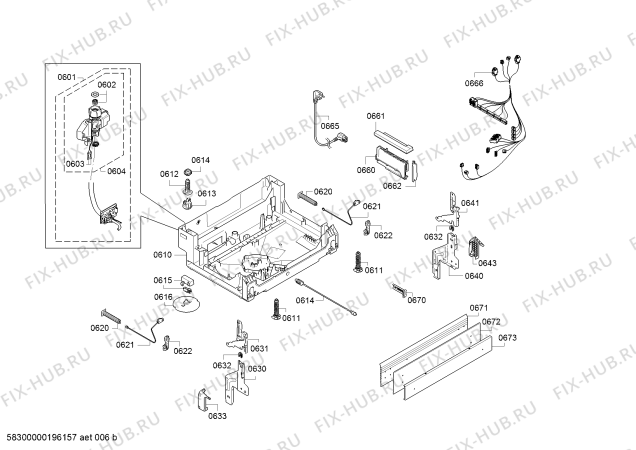 Взрыв-схема посудомоечной машины Bosch SMU67MW02S, SuperSilence, Serie 6 - Схема узла 07
