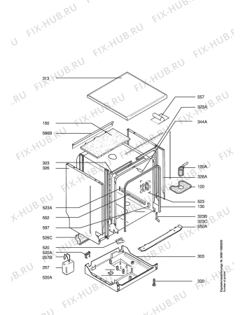 Взрыв-схема посудомоечной машины Aeg Electrolux FAV50760 - Схема узла Housing 001