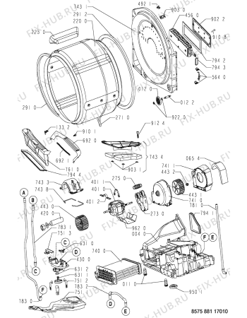 Взрыв-схема сушильной машины Whirlpool AWZ 8810 - Схема узла