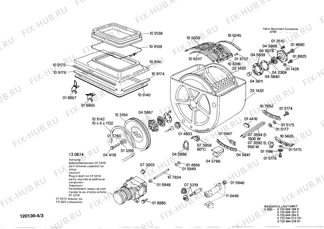 Взрыв-схема стиральной машины Bosch 0722044197 V920 - Схема узла 03