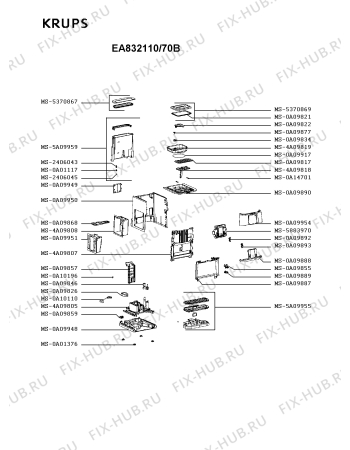 Схема №4 EA8320PE/700 с изображением Сопло, насадка, капучинатор для электрокофемашины Krups MS-0A09866