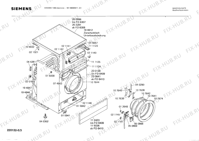 Взрыв-схема стиральной машины Siemens WV86000011 SIWAMAT 860 - Схема узла 03