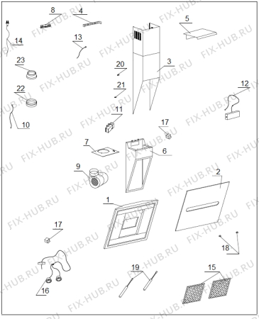 Схема №1 DVG6540BI (396449, HO750) с изображением Крышечка для электровытяжки Gorenje 409847