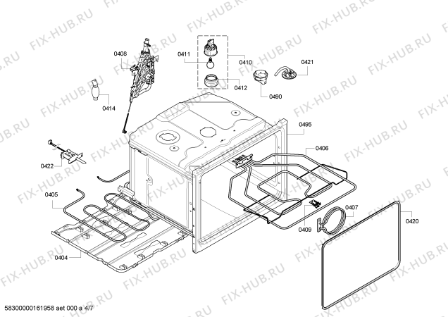 Схема №7 B46C74N0S с изображением Панель управления для плиты (духовки) Bosch 00709421