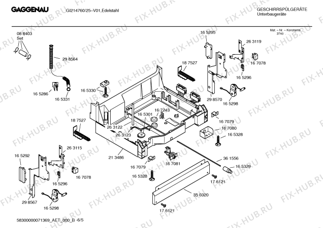 Схема №6 GI214760 с изображением Инструкция по эксплуатации Gaggenau для посудомойки Bosch 00589820