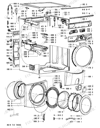 Схема №1 WFE 1210 CW с изображением Рамка для стиралки Whirlpool 481010400263