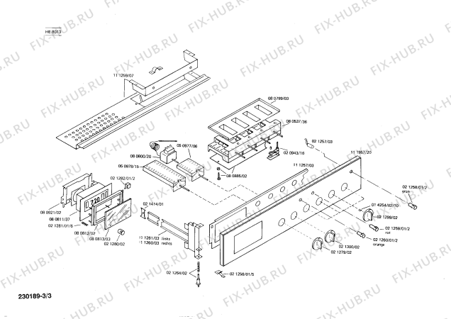 Взрыв-схема плиты (духовки) Siemens HE8013 - Схема узла 03