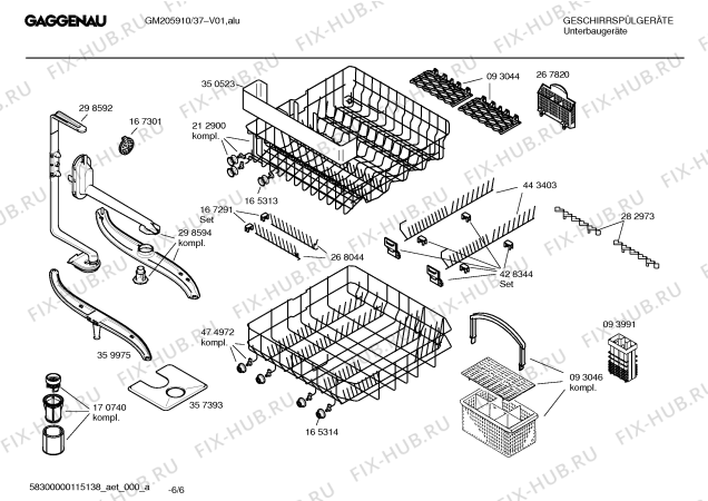Схема №5 GM205910 с изображением Инструкция по эксплуатации Gaggenau для посудомойки Bosch 00691890