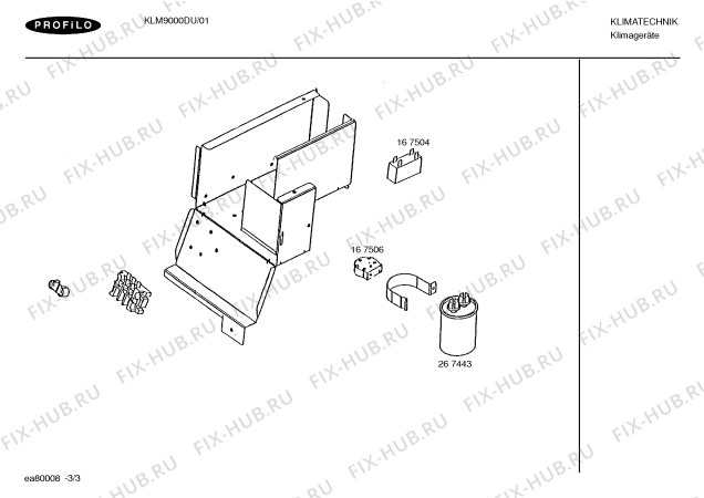 Взрыв-схема кондиционера Profilo KLM9000DU PROFILO - Схема узла 03