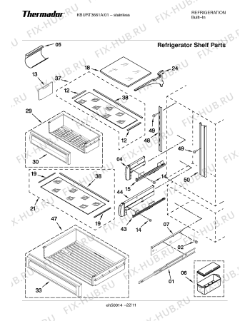 Схема №20 KBURT3661A с изображением Пенопласт для посудомоечной машины Bosch 00491822