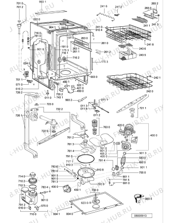 Схема №2 DWH B00 W -n.prod. с изображением Обшивка для посудомоечной машины Whirlpool 481221838429