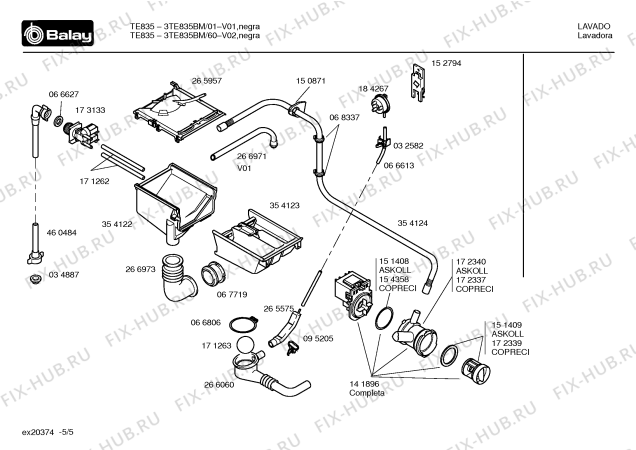 Схема №5 3TE835BM TE835 с изображением Панель управления для стиралки Bosch 00365361