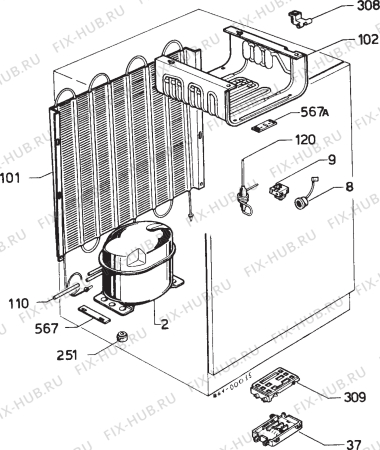 Взрыв-схема холодильника Aeg 1410TK - Схема узла Refrigerator cooling system