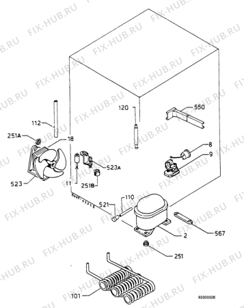 Взрыв-схема холодильника Juno JKU6331 - Схема узла Functional parts