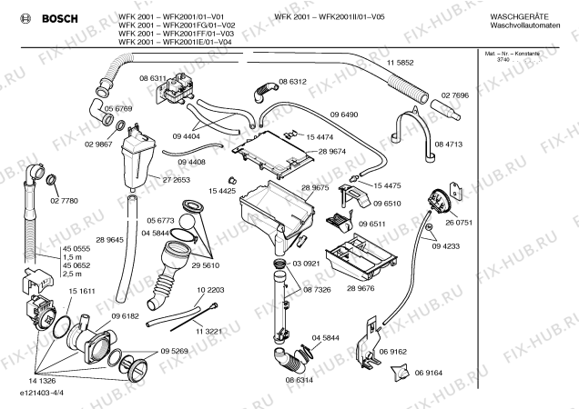 Схема №4 WFK2001 с изображением Инструкция по эксплуатации для стиралки Bosch 00520810