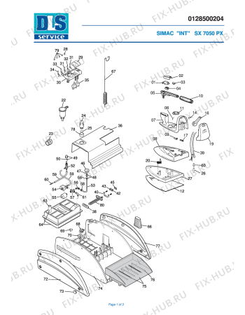 Схема №1 SX 7050PX с изображением Крышечка для утюга (парогенератора) DELONGHI 7128100400