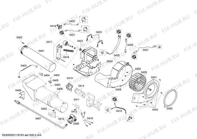 Взрыв-схема сушильной машины Bosch WTMC3521UC Nexxt 500 Series - Схема узла 04