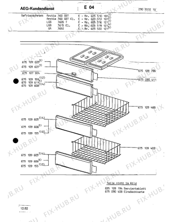 Взрыв-схема холодильника Aeg ARC360GST - Схема узла Internal parts refrigerator