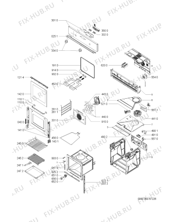 Схема №1 AKP 308/WH с изображением Панель для плиты (духовки) Whirlpool 481245249797