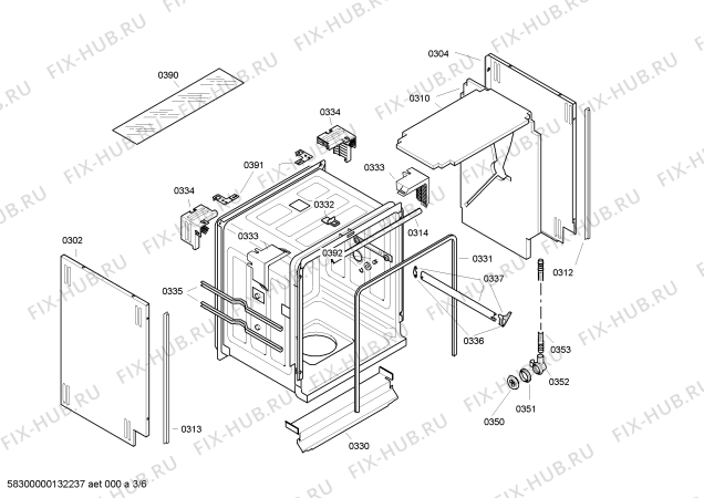 Схема №6 SE66T373EU с изображением Краткая инструкция для посудомоечной машины Siemens 00696714