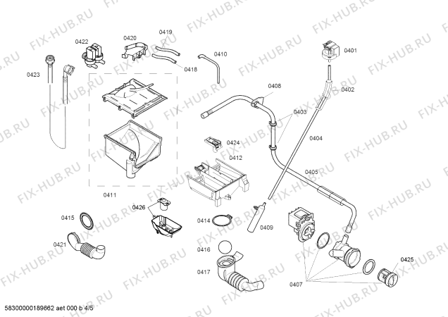 Схема №5 WM10N0R80W IQ100 с изображением Крышка для стиралки Siemens 00773579