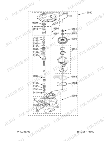Схема №14 3LTE5243 AWM 911 с изображением Ножка для стиральной машины Whirlpool 481946248423