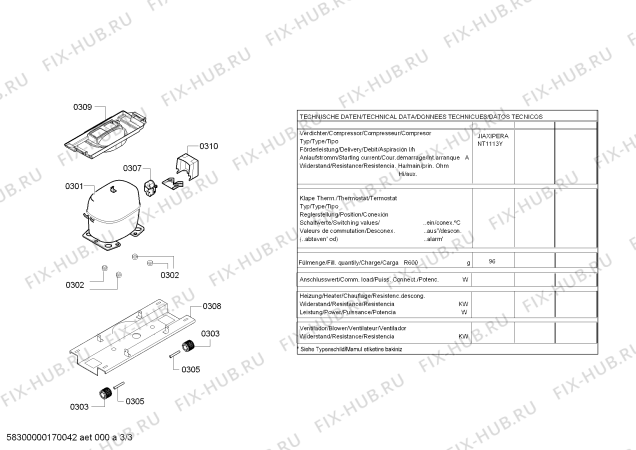 Взрыв-схема холодильника Bosch KGV36EI31 Bosch - Схема узла 03