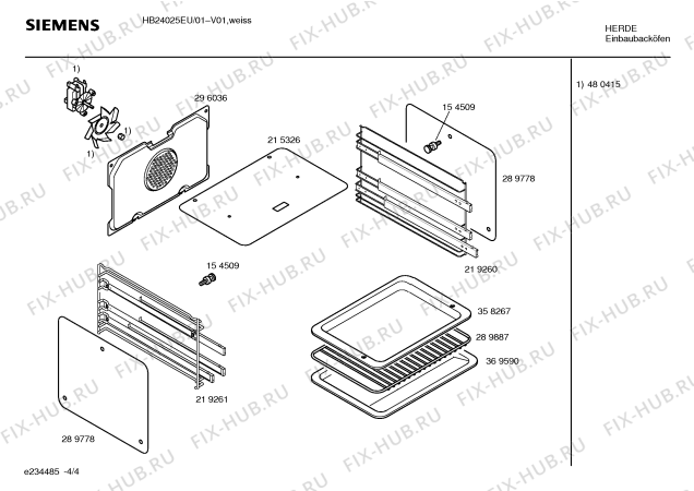 Схема №4 HB33055EU с изображением Петля двери для плиты (духовки) Siemens 00418088